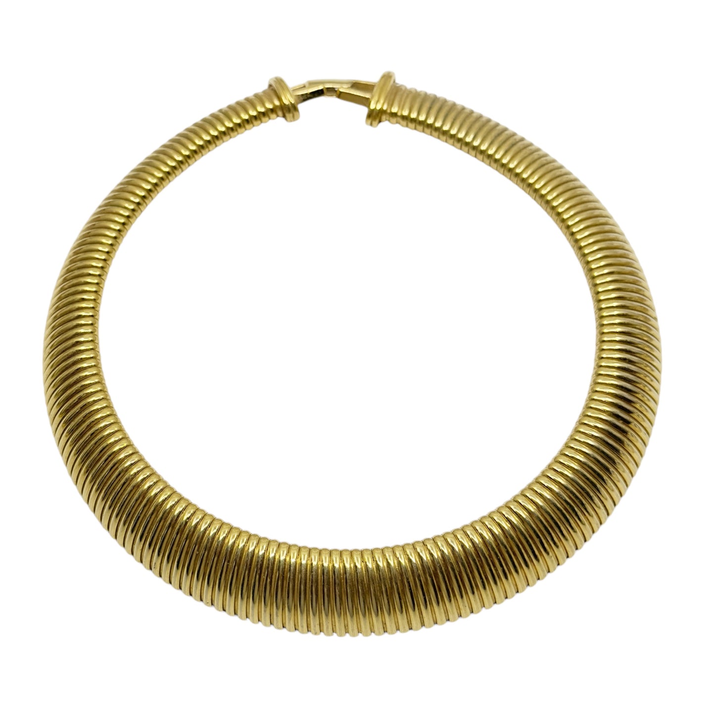 Vintage Monet Gold tone tubogas necklace GM1596