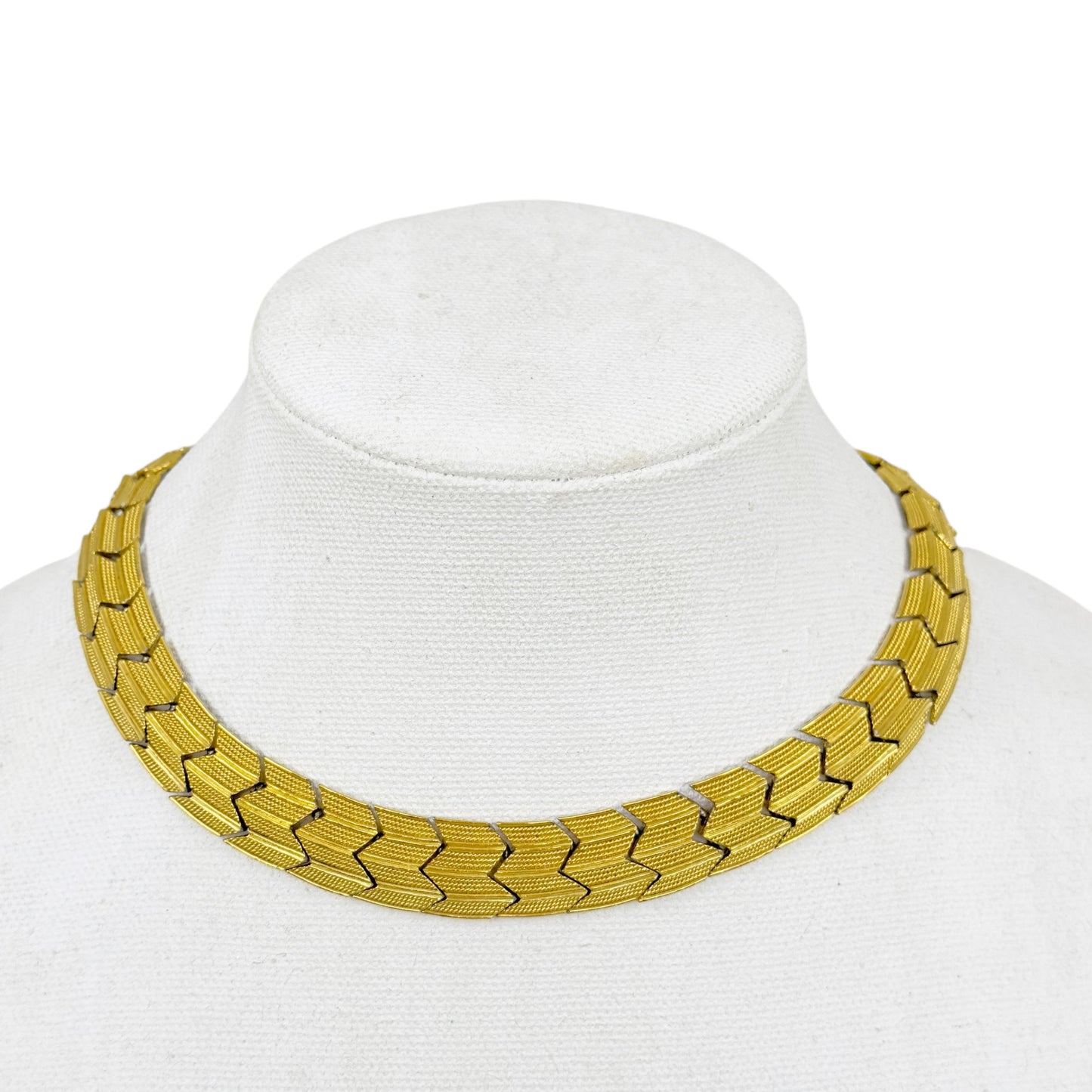 Vintage Napier Gold tone zig zag link necklace GM1598