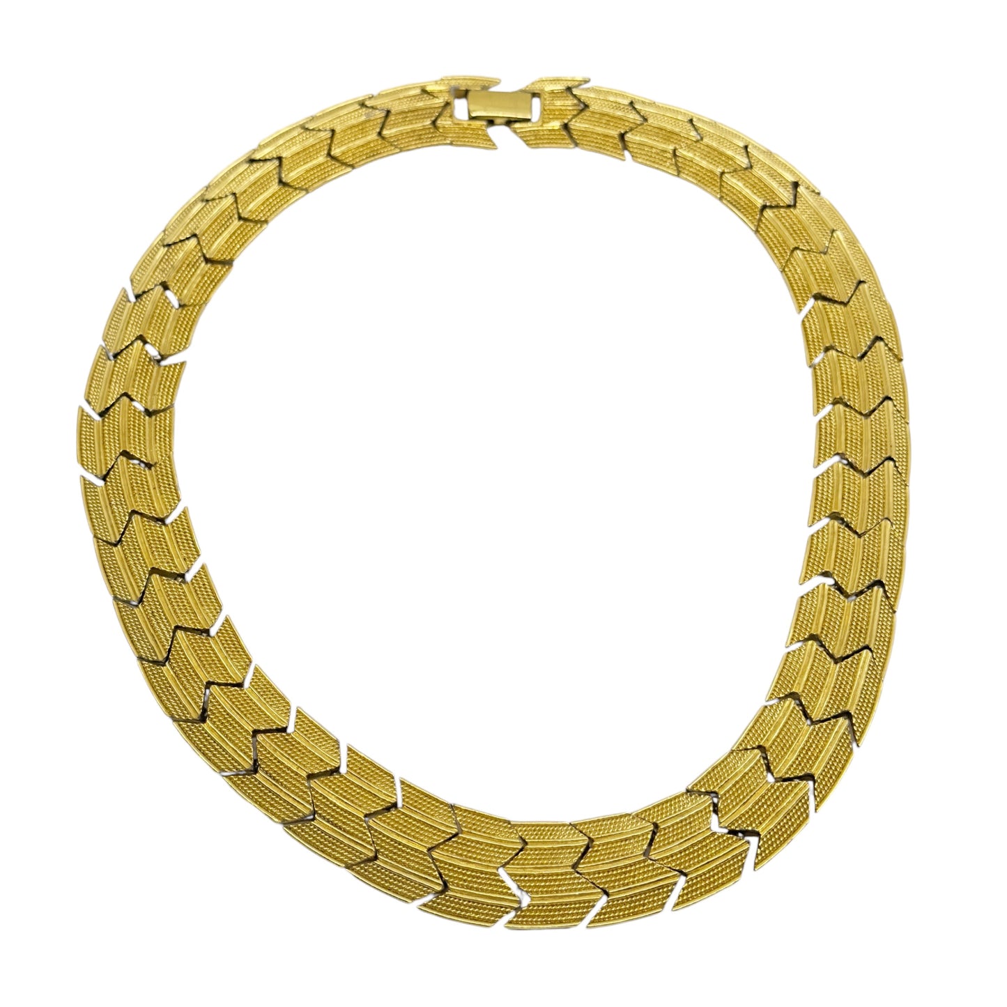 Vintage Napier Gold tone zig zag link necklace GM1598
