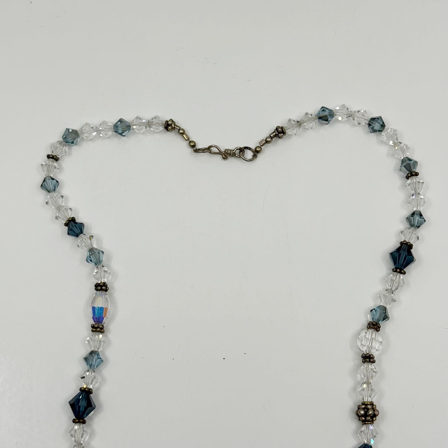 Hand Made sterling silver crystal bead necklace GM717