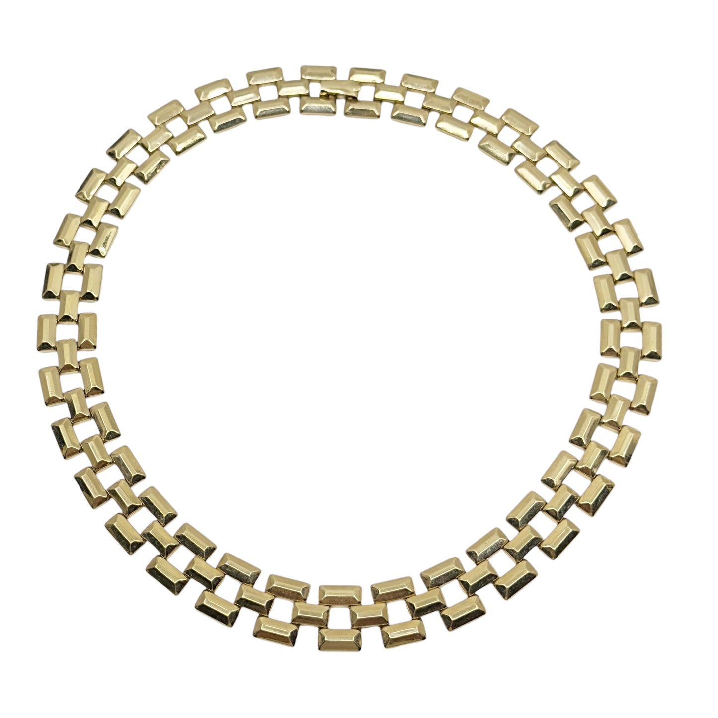 Vintage Avon Gold tone Geometric link necklace GM1600