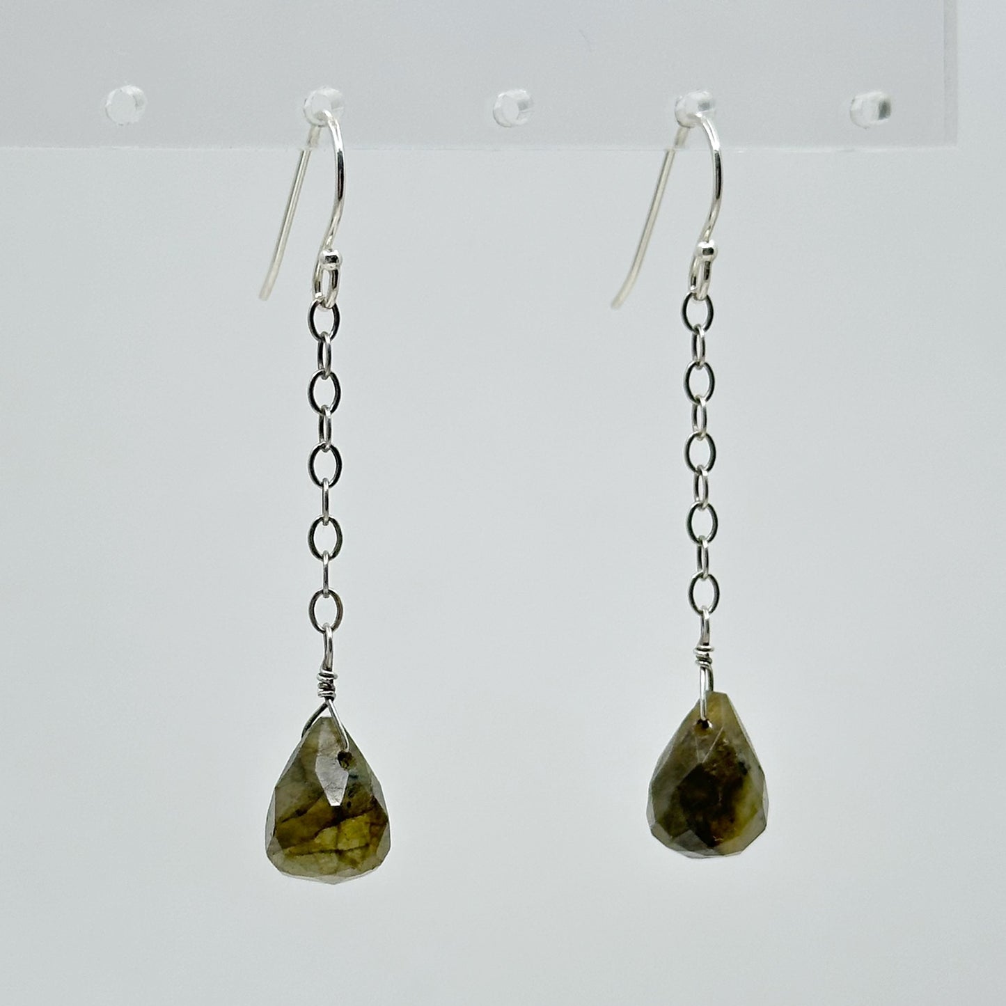 Hand Made Sterling silver Labradorite beads earrings - GM161