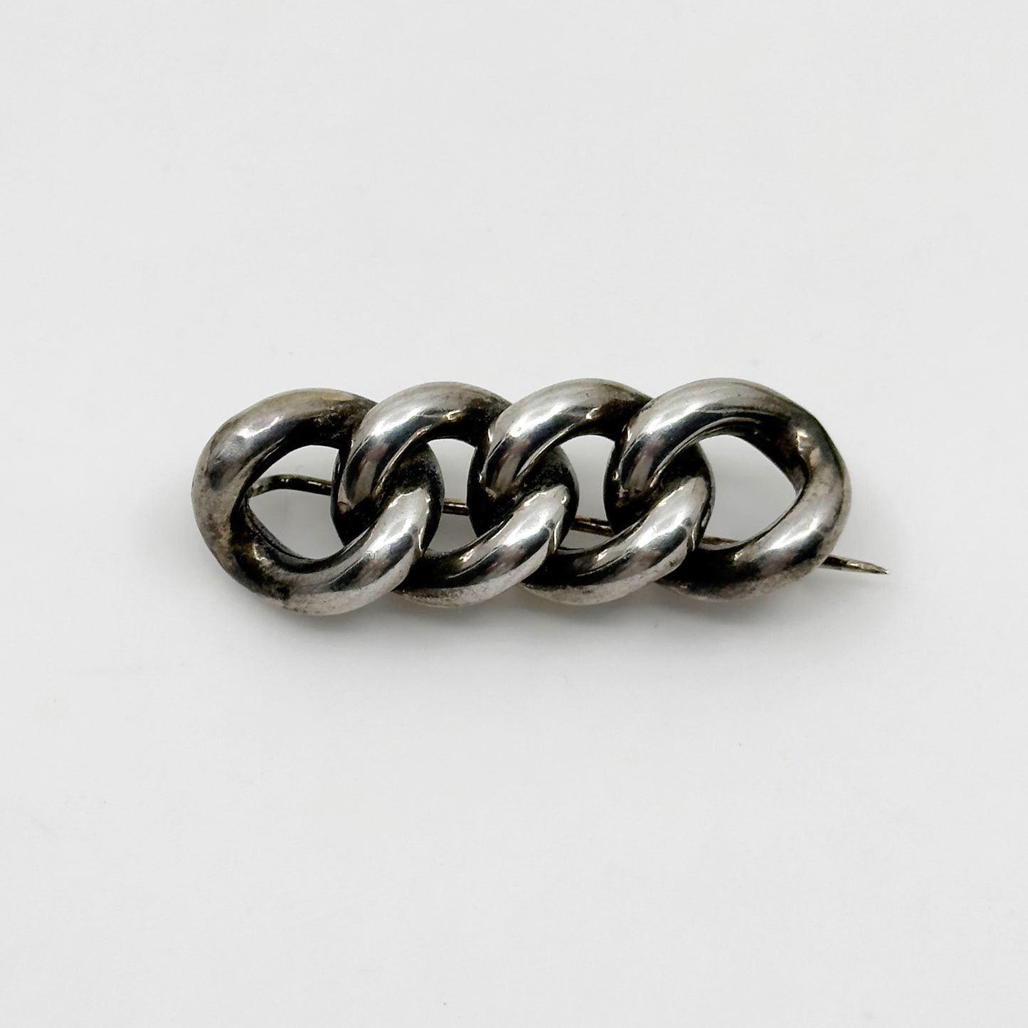 Victorian 830 silver link brooch - GM165