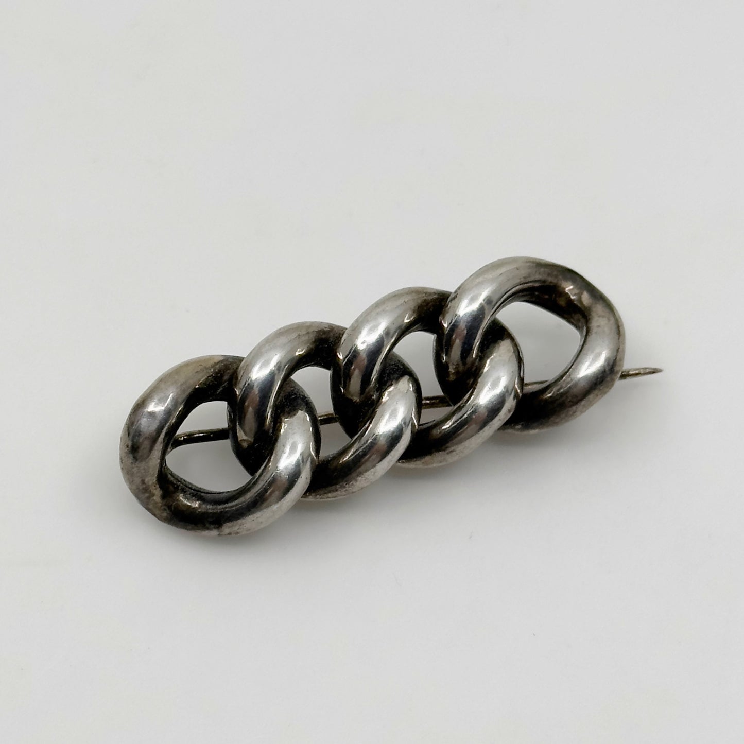 Victorian 830 silver link brooch - GM165