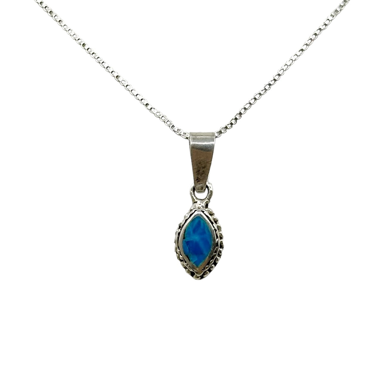 Sterling silver turquoise pendant necklace - GM166