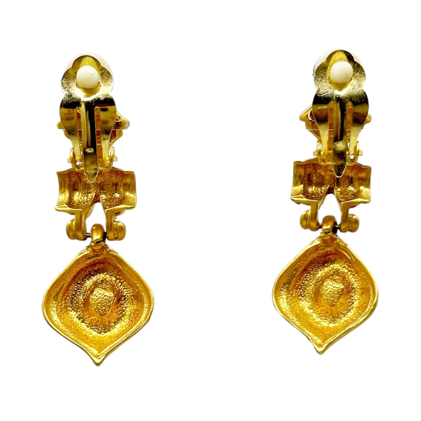 Vintage Gold tone rhinestone drop earrings - GM3018