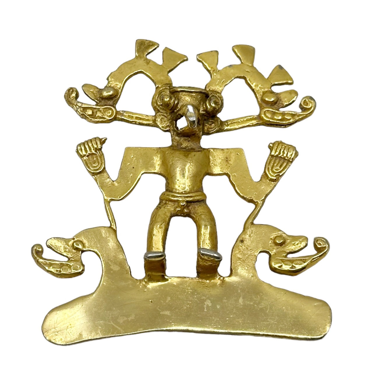 Alva Studios Gold Tone Aztec Birdman pendant - GM3001