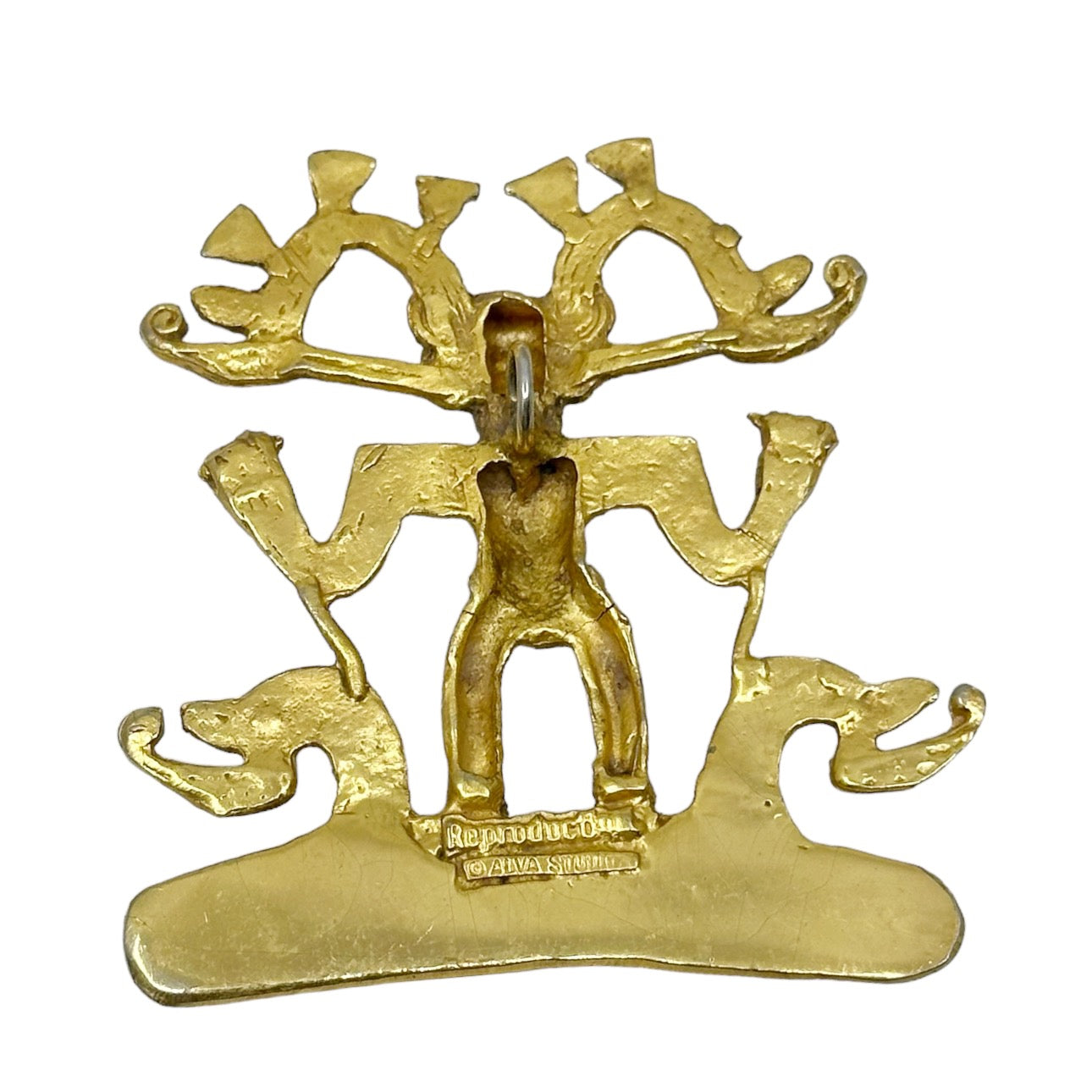 Alva Studios Gold Tone Aztec Birdman pendant - GM3001