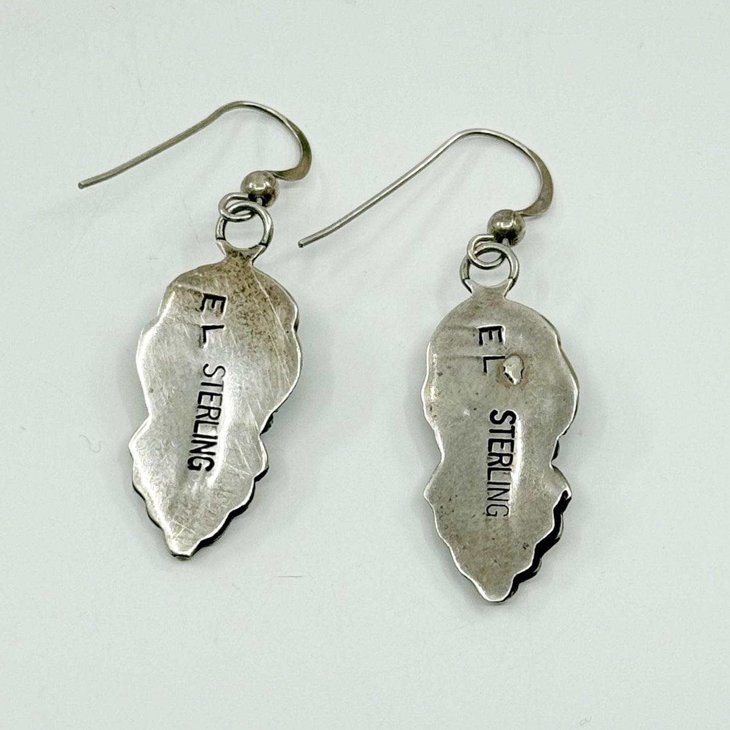 Navajo EL sterling silver turquoise drop earrings - GM176
