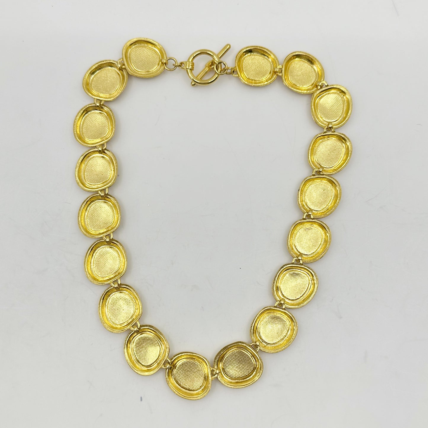Vintage Gold Tone red enamel necklace
