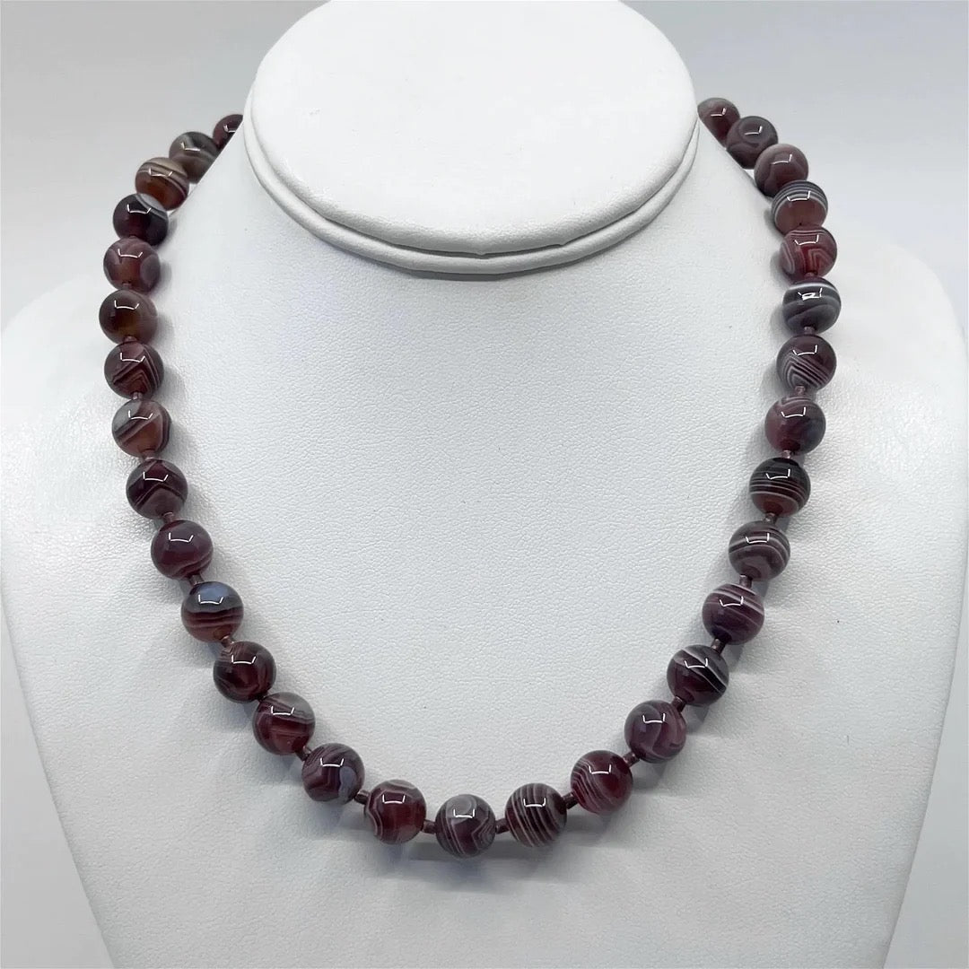 banded agate bead necklace