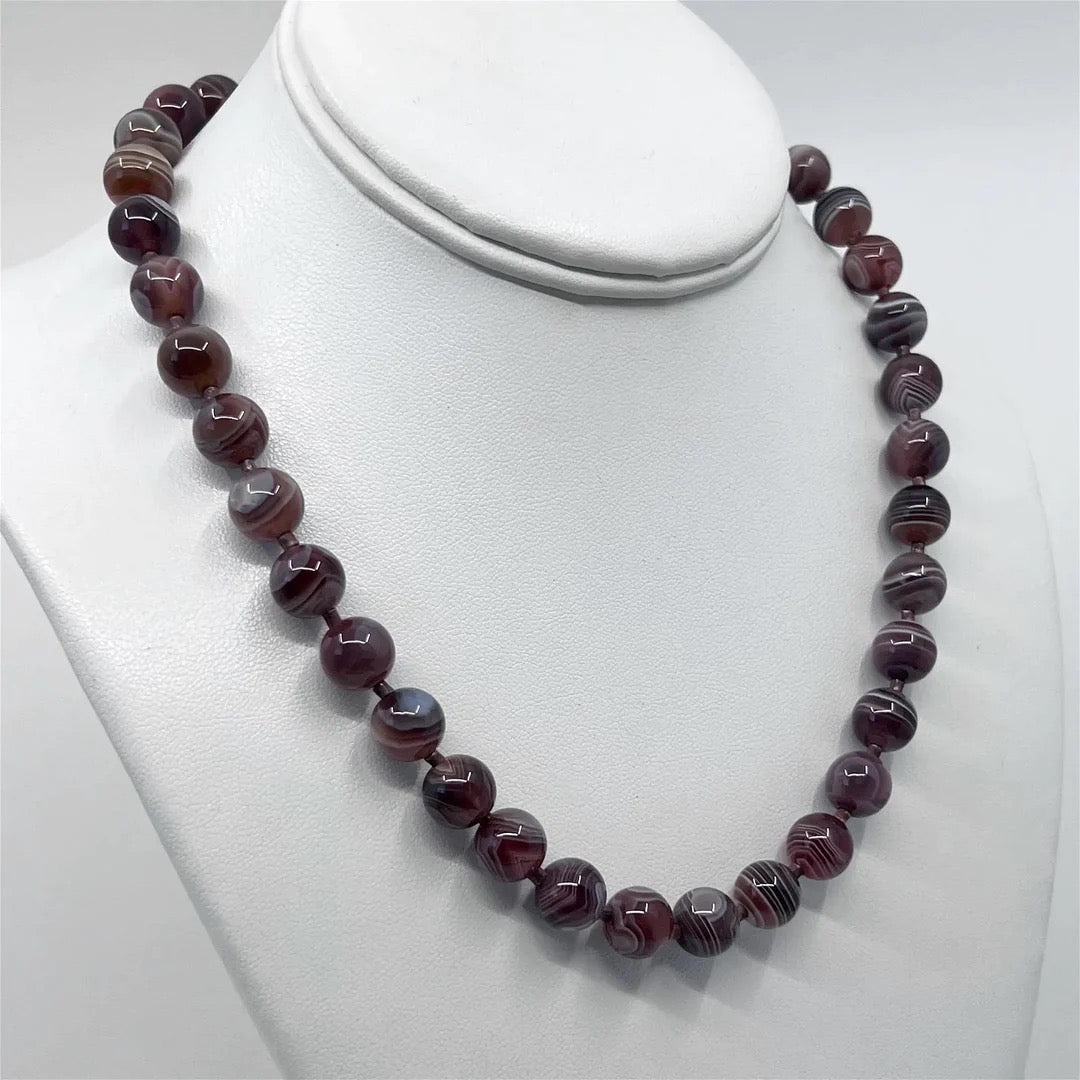 banded agate bead necklace