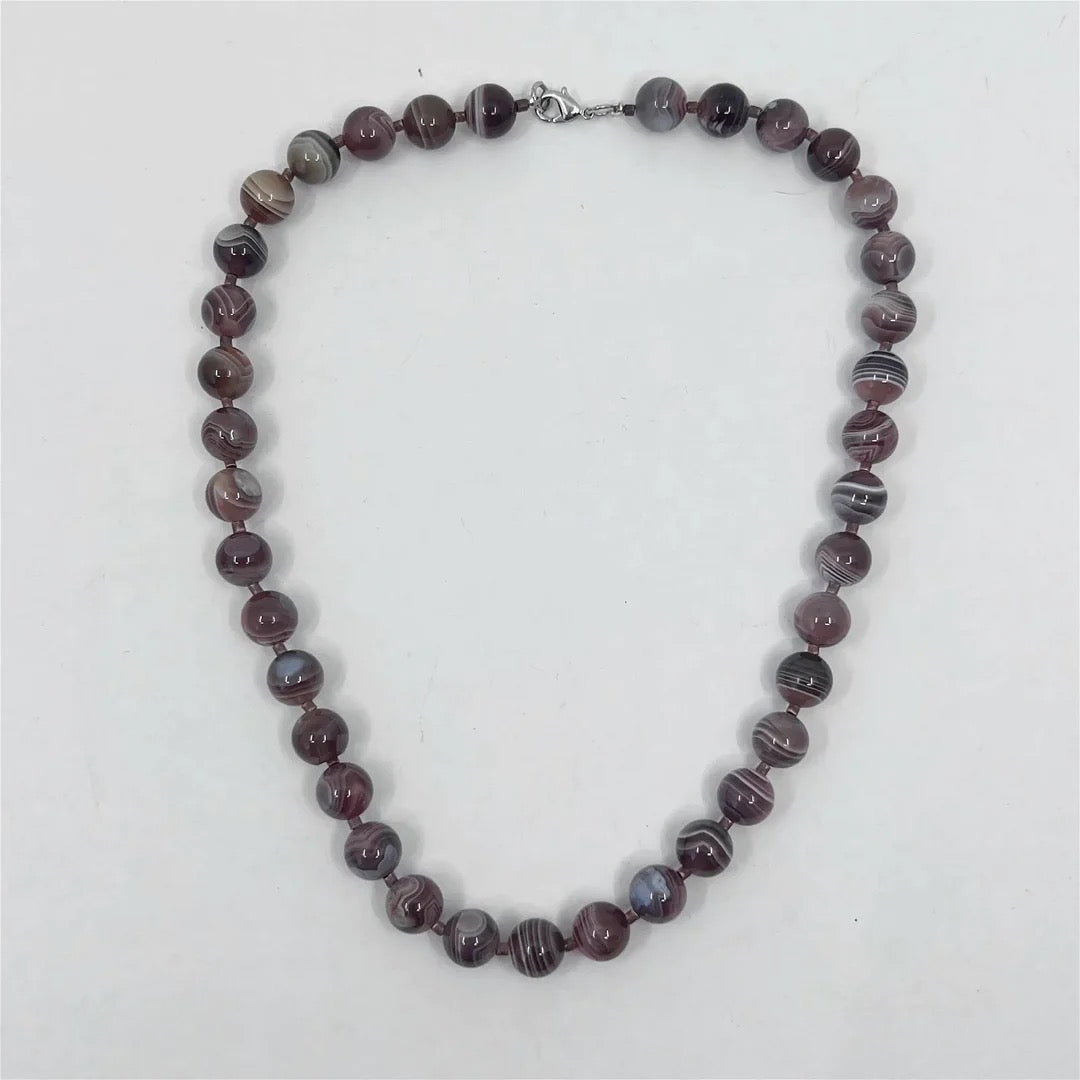 banded agate bead necklace