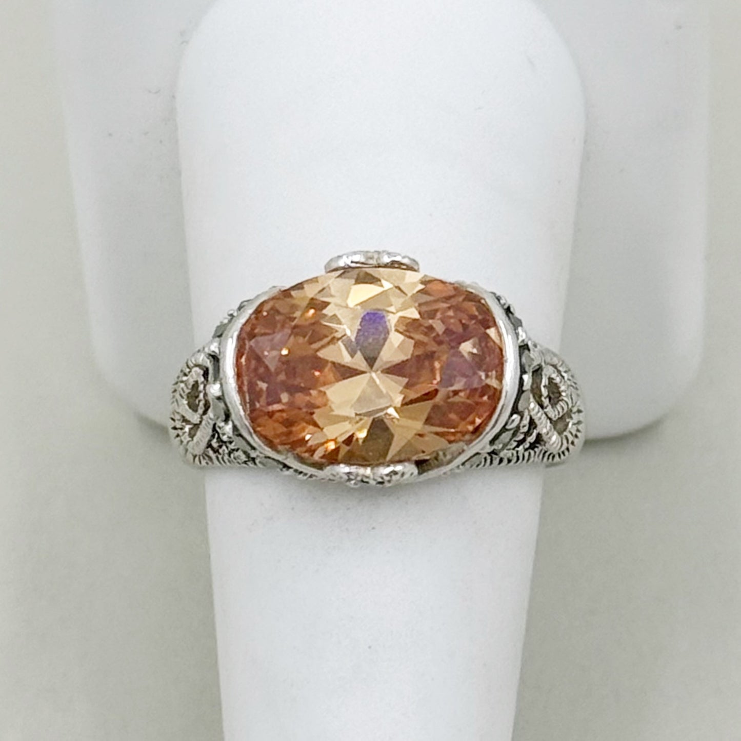 sterling silver cubic zirconia & marcasite ring - GM181