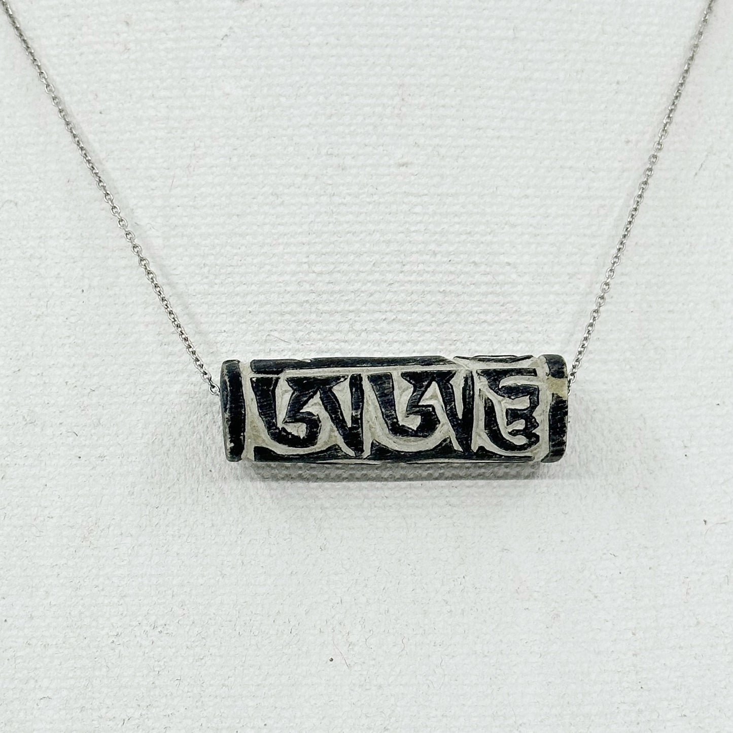 Sterling silver Buddha wisdom eyes bead pendant necklace - GM182