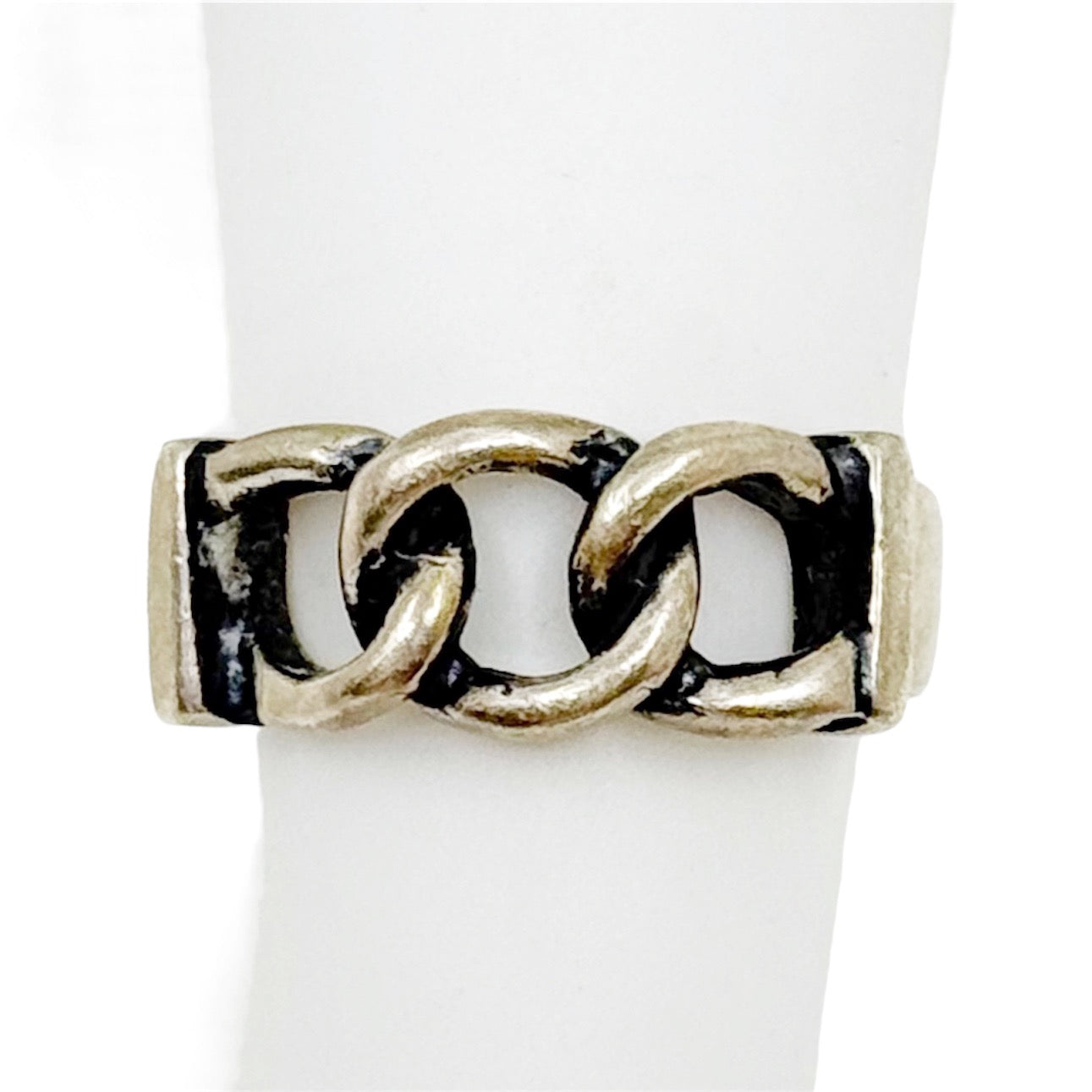Bold Sterling Silver link ring - GM183