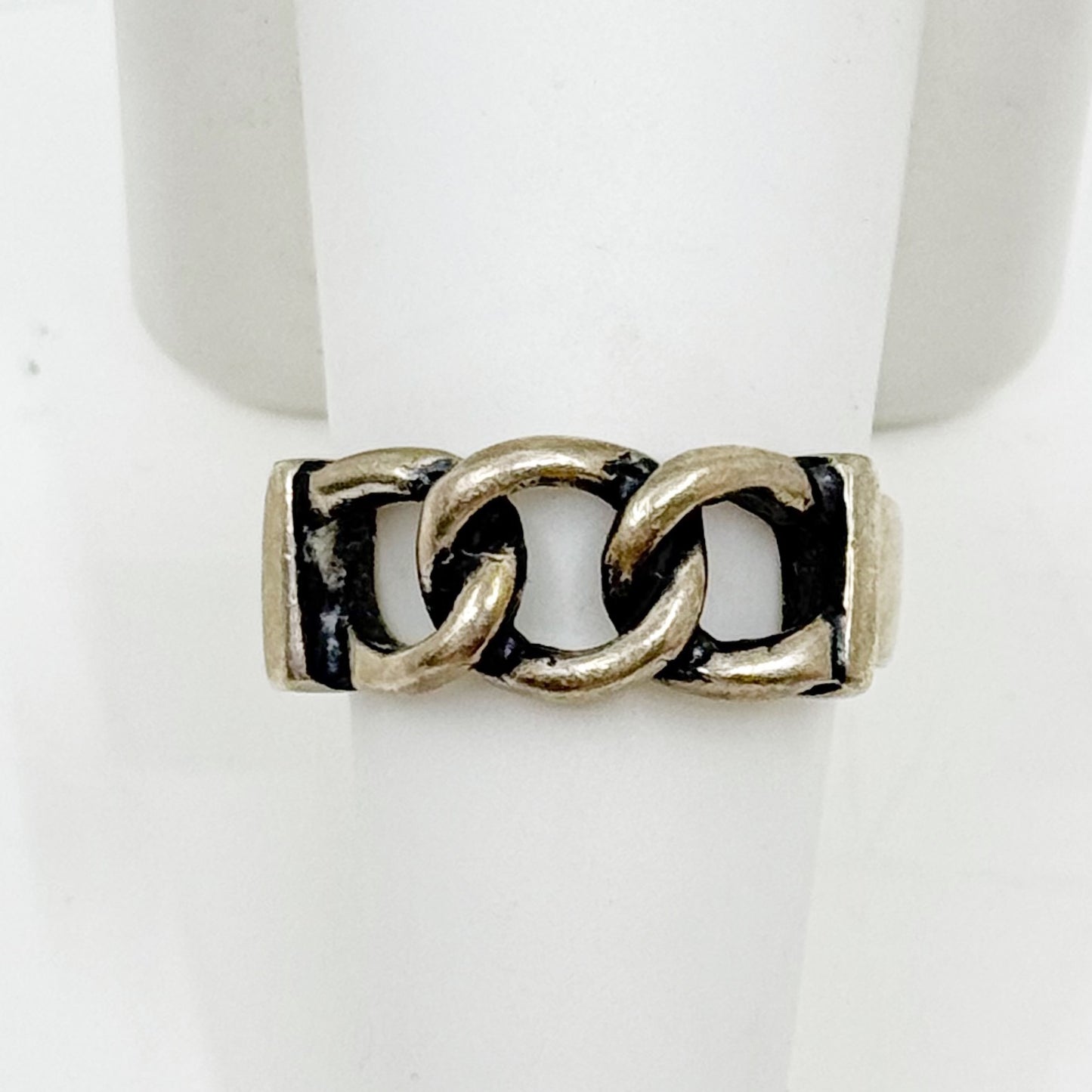 Bold Sterling Silver link ring - GM183