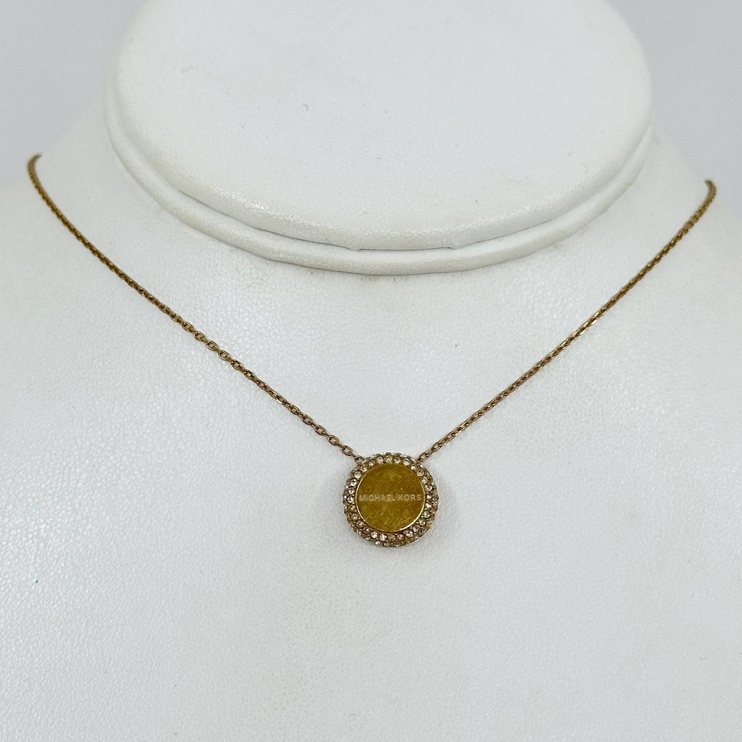 Michael Kors Gold tone rhinestone necklace