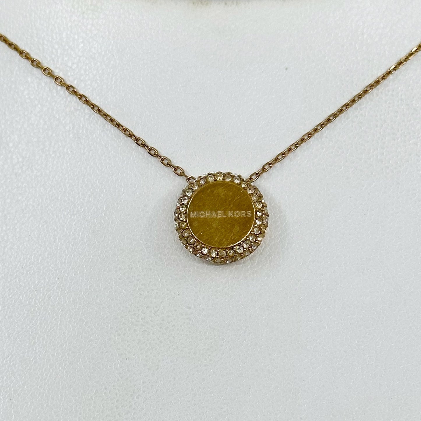 Michael Kors Gold tone rhinestone necklace