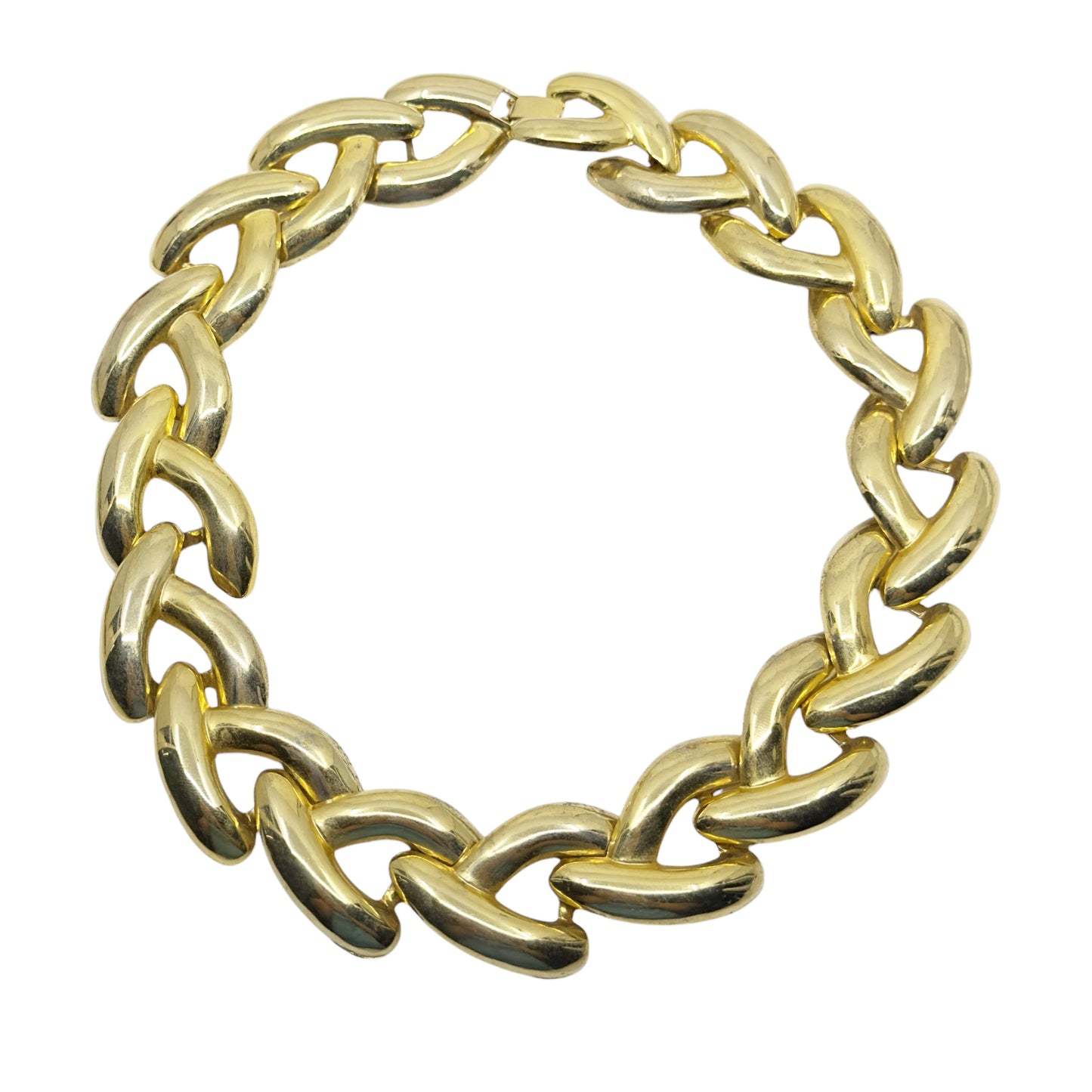 Vintage oversized gold tone necklace
