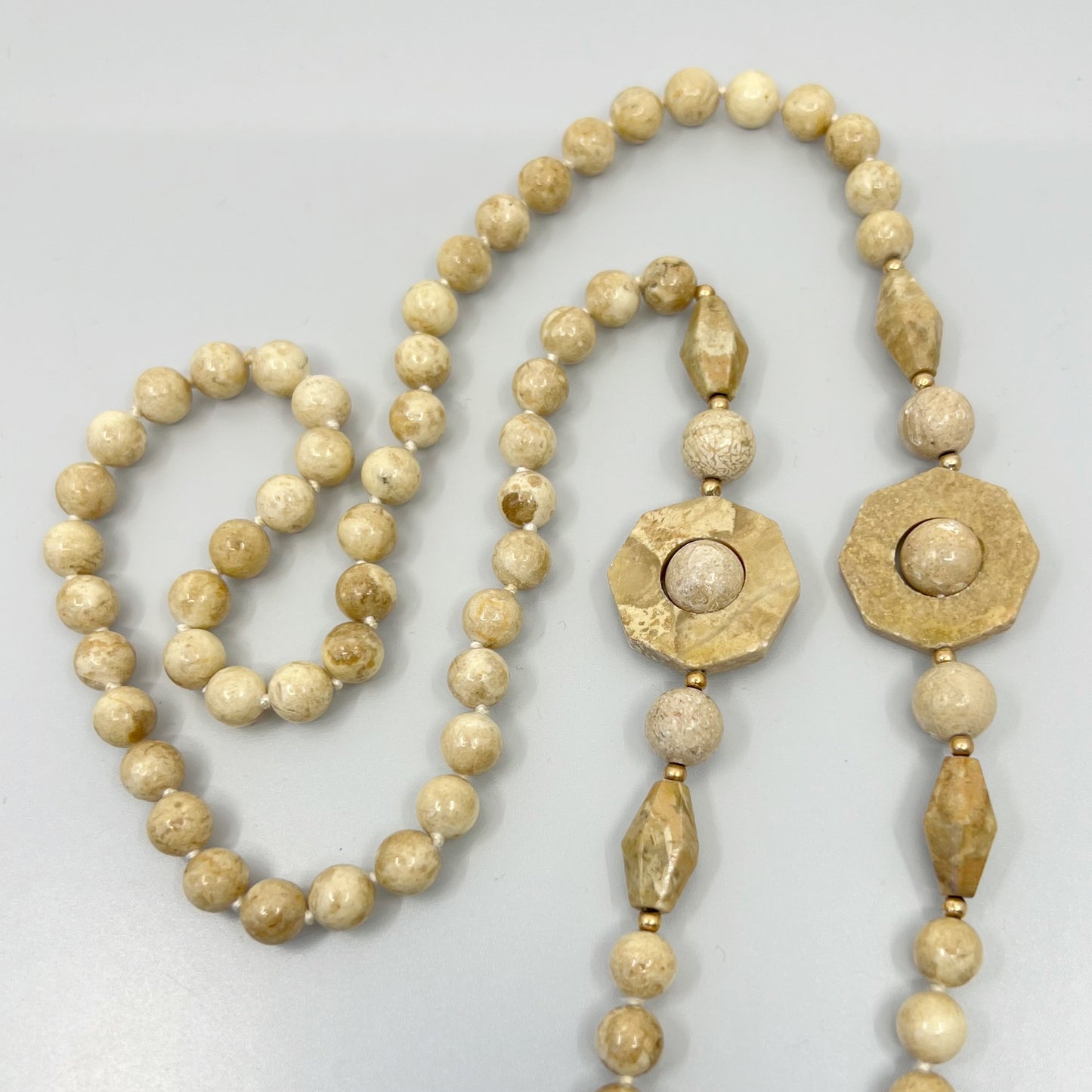 Hand Made 14k gold Jasper bead necklace - GM19