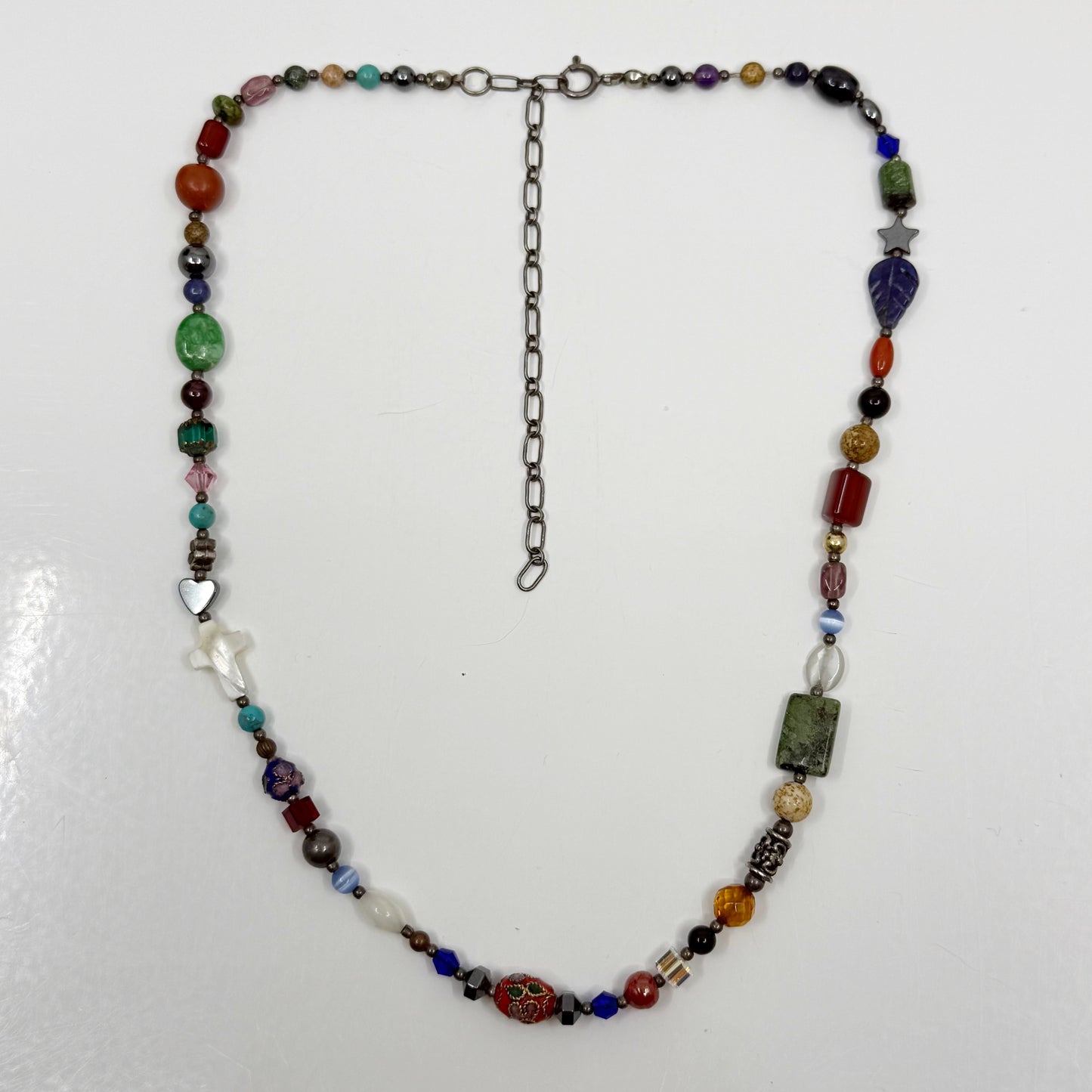 Hand Made sterling silver gemstone bead necklace GM726