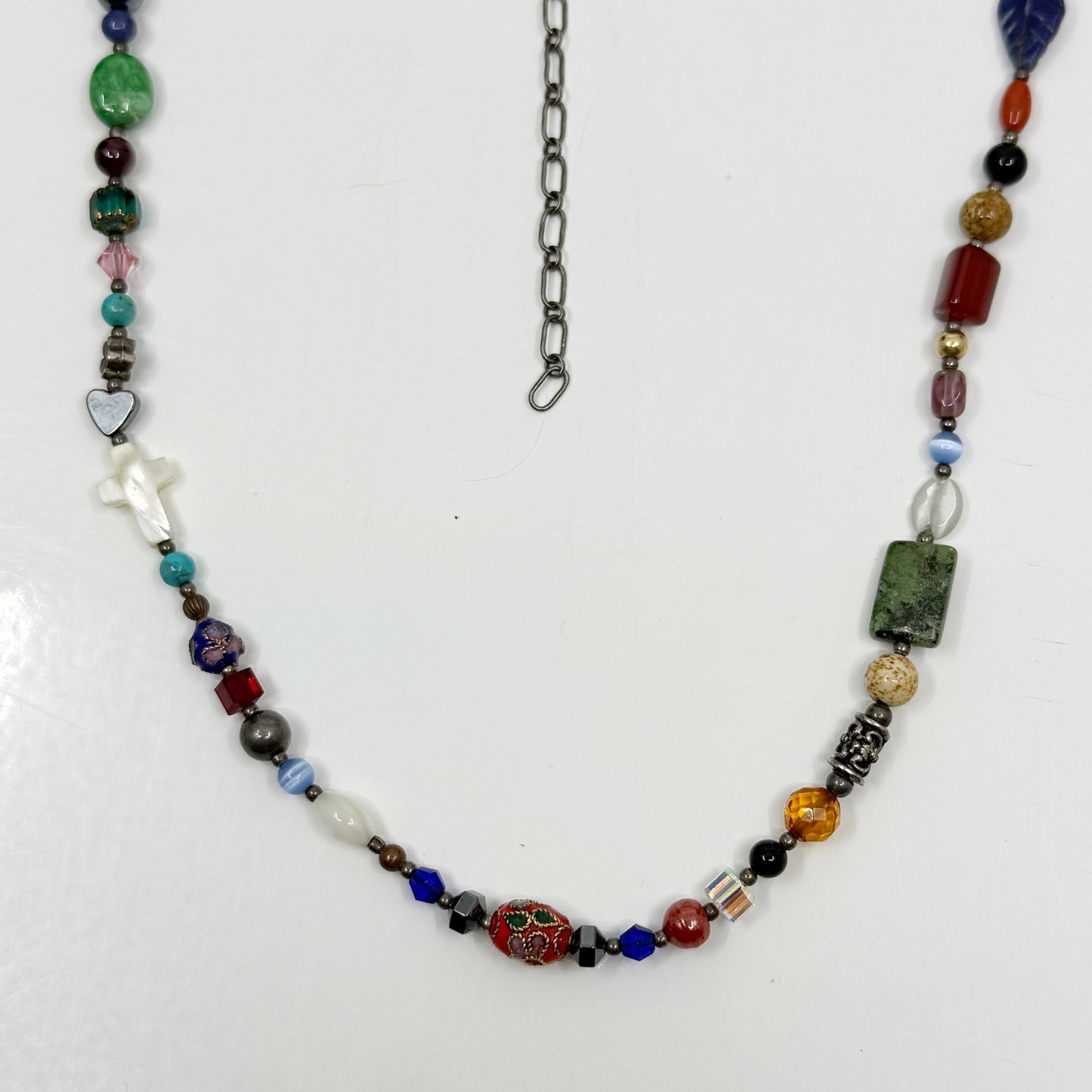 Hand Made sterling silver gemstone bead necklace GM726