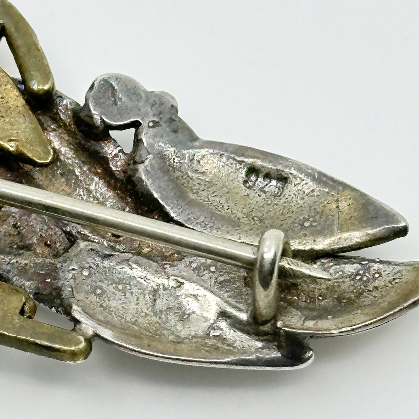 Vintage Kosmimi sterling silver & brass rhinestone brooch - GM193