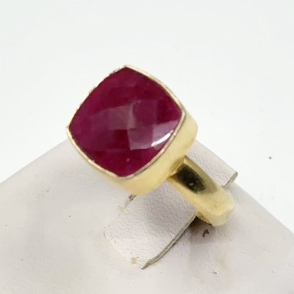 Gold Vermeil sterling silver ruby ring - GM209