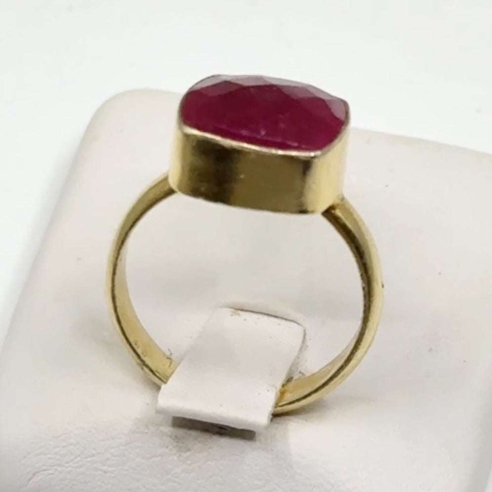 Gold Vermeil sterling silver ruby ring - GM209