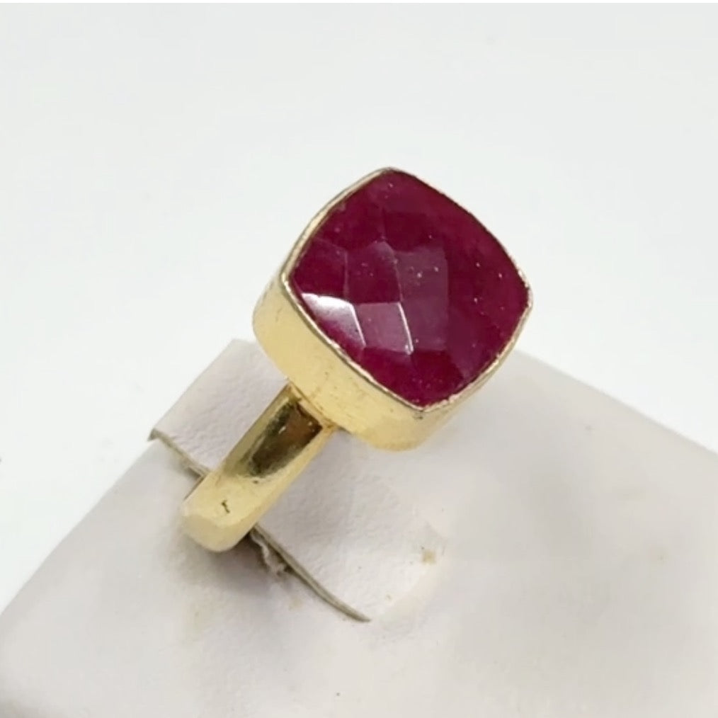 Gold Vermeil sterling silver ruby ring - GM209