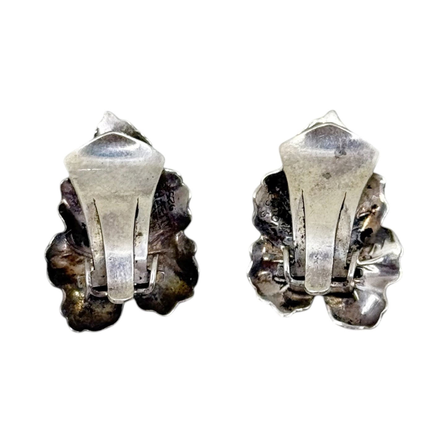 N.E. From Denmark sterling silver leaf clip on earrings - GM63