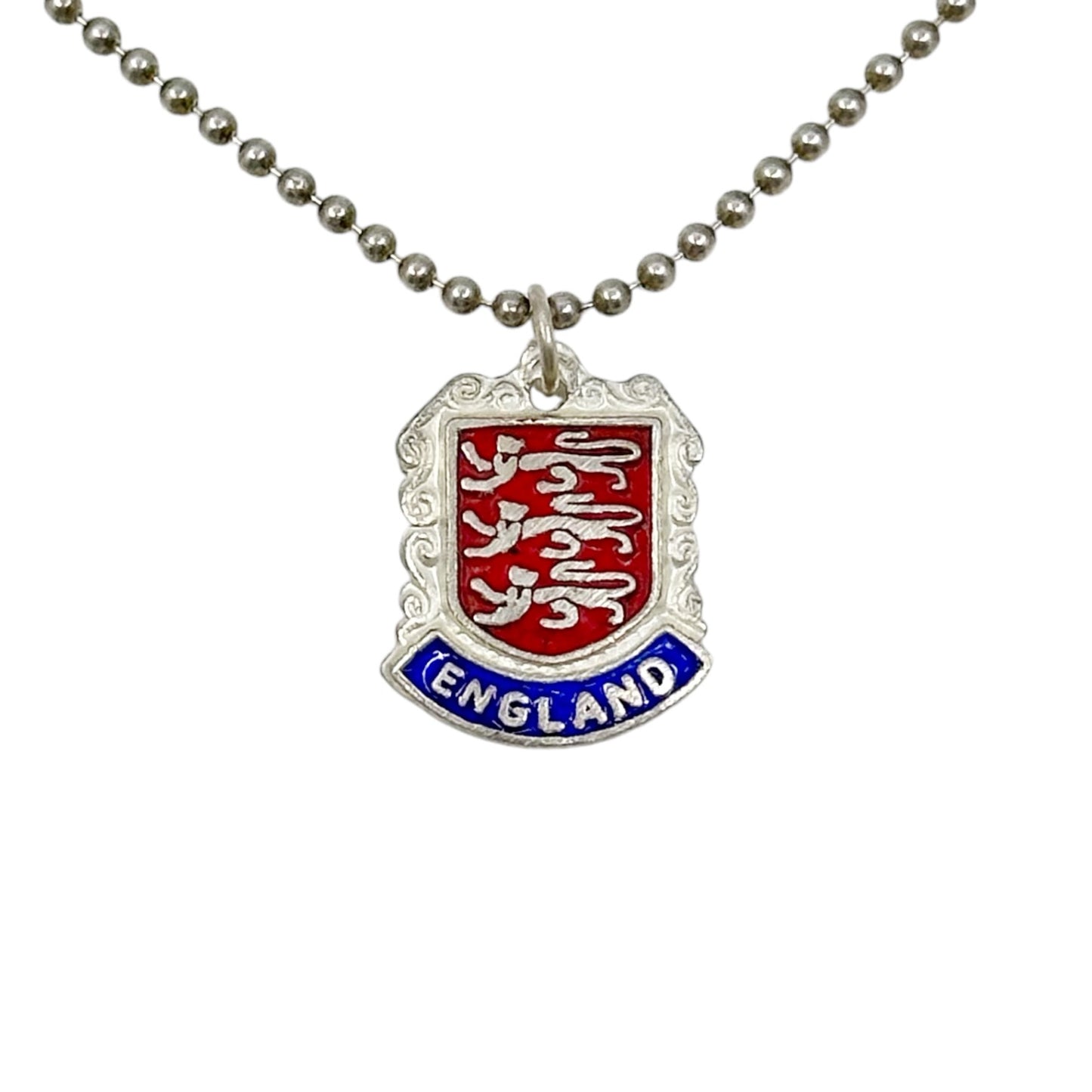 Vintage Sterling silver enamel England charm pendant - GM211