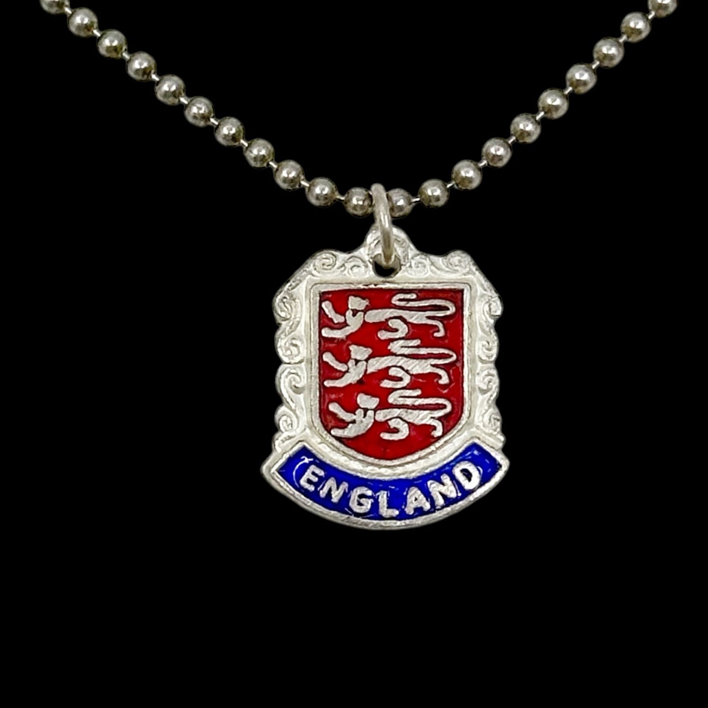 Vintage Sterling silver enamel England charm pendant - GM211