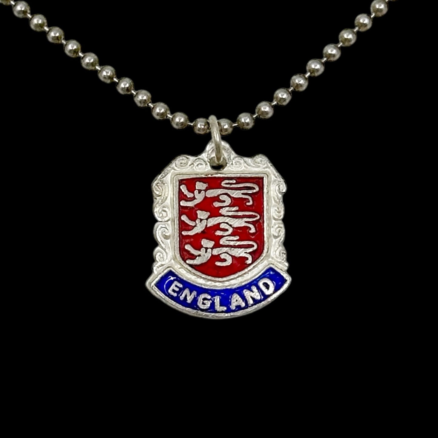 Vintage Sterling silver enamel England charm pendant - GM211