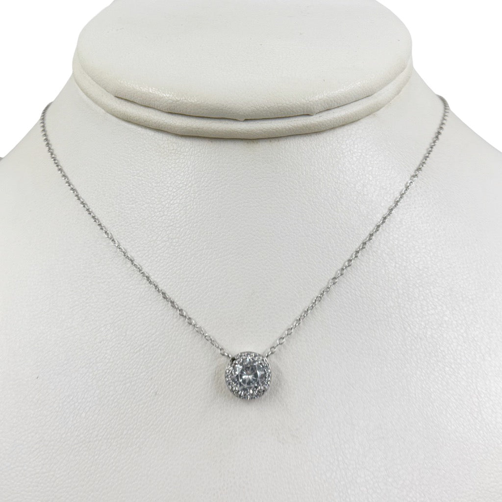 JCM sterling silver cubic zirconia pendant necklace - GM213
