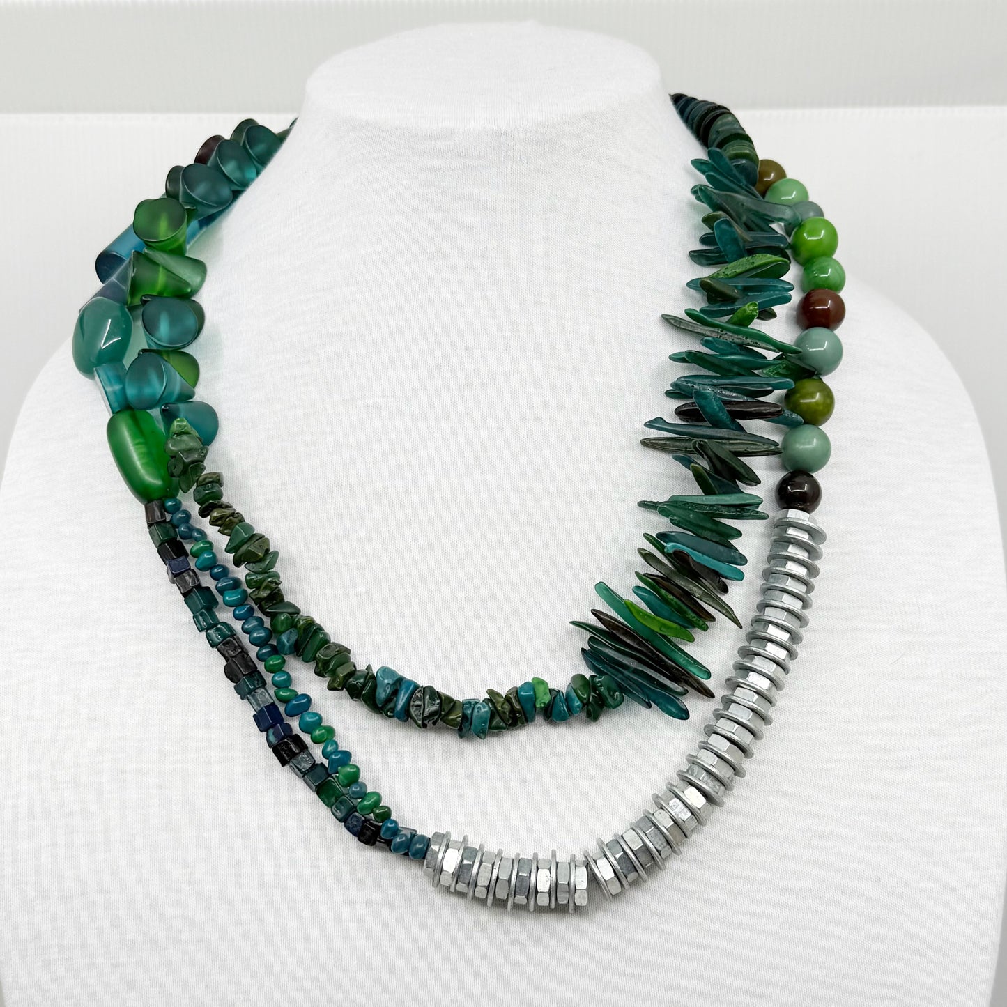 Sobral resin & metal bead necklace - GM223