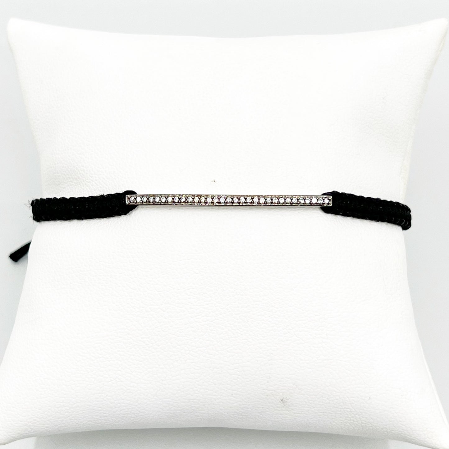 Sterling silver & cord cubic zirconia bracelet - GM227