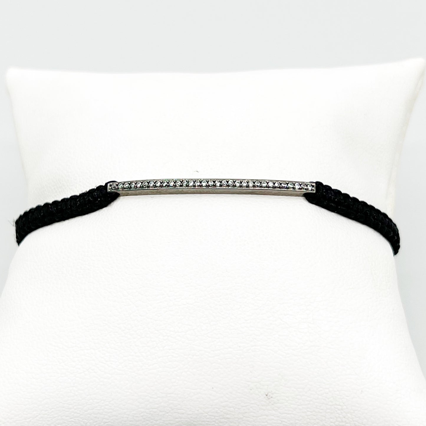 Sterling silver & cord cubic zirconia bracelet - GM227