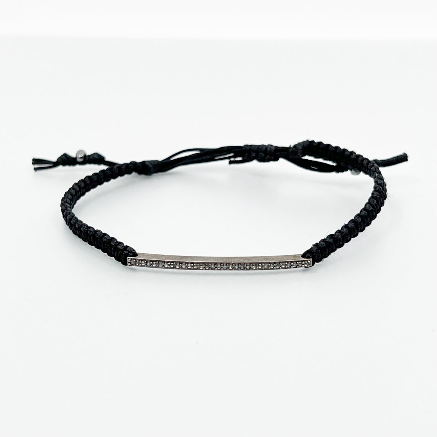 Sterling silver & cord cubic zirconia bracelet - GM227