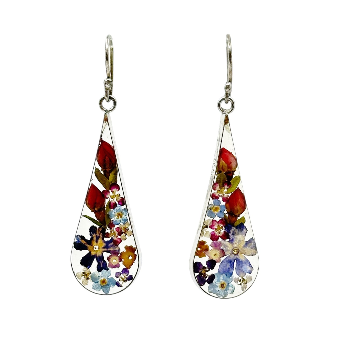 Sterling silver dry flower acrylic earrings - GM232