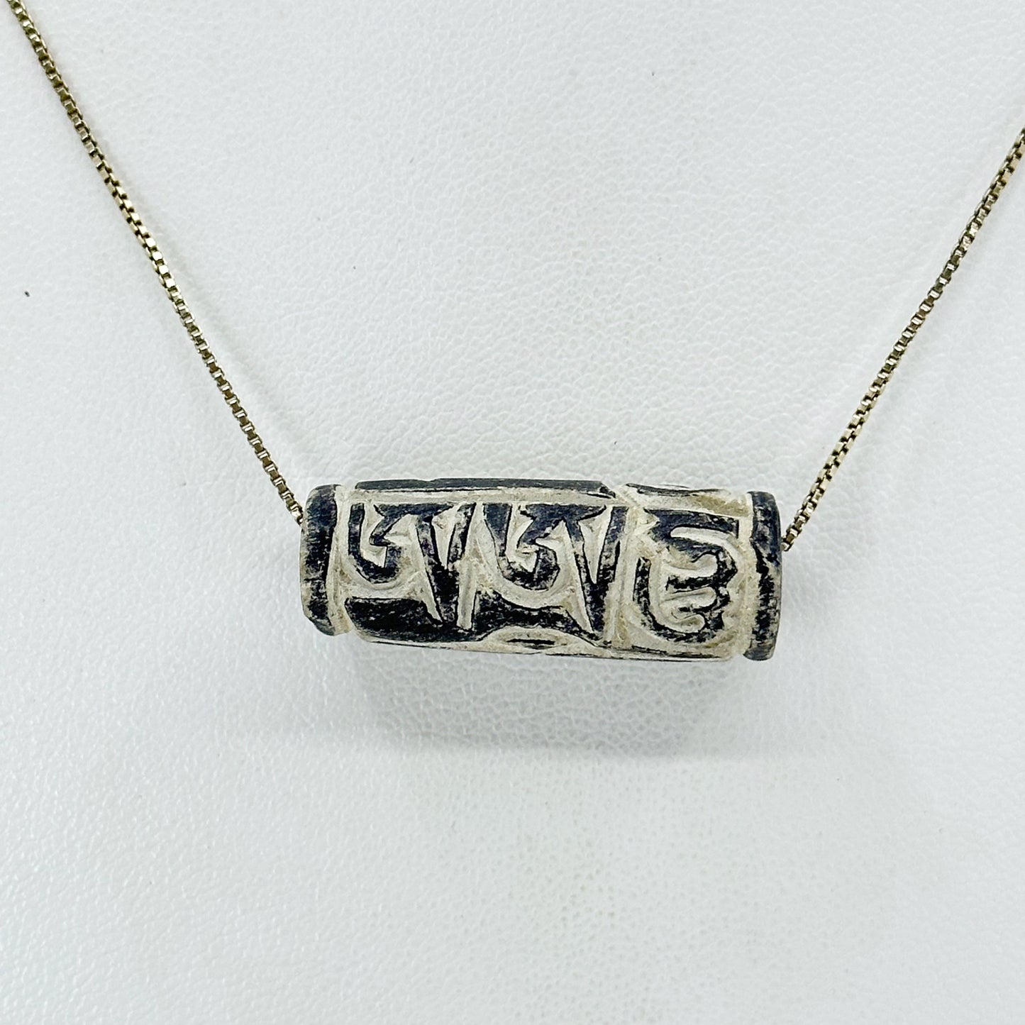 Sterling silver Buddha wisdom eyes bead necklace - GM238