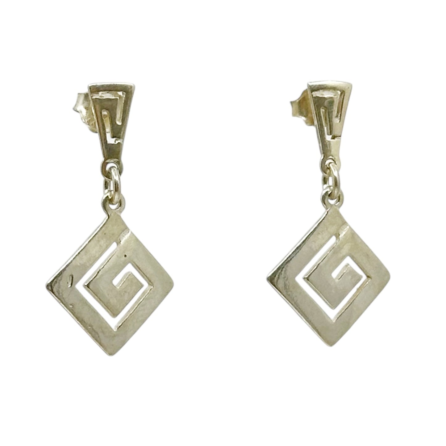 Sterling silver Greek key earrings - GM239