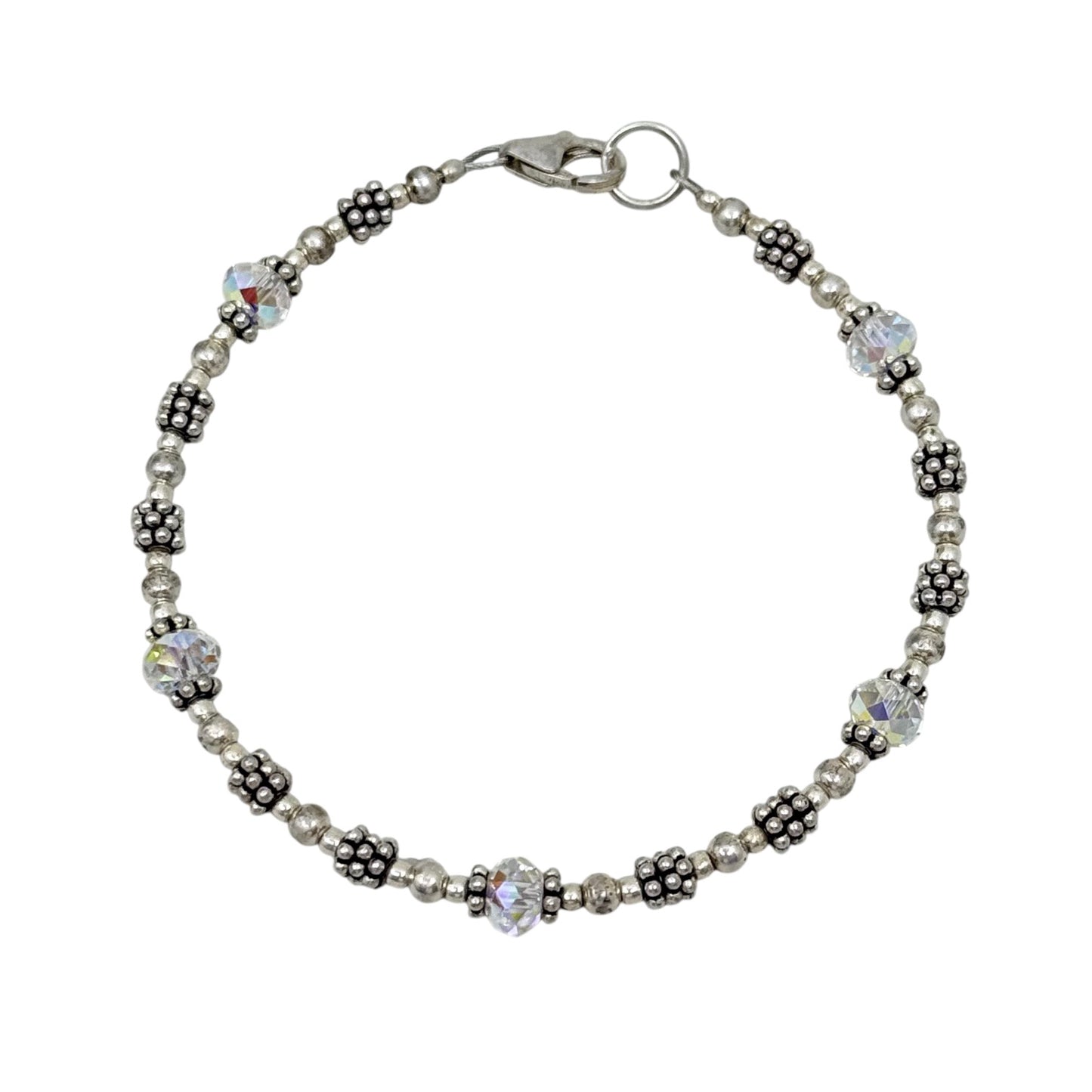 sterling silver AB bead bracelet - GM22