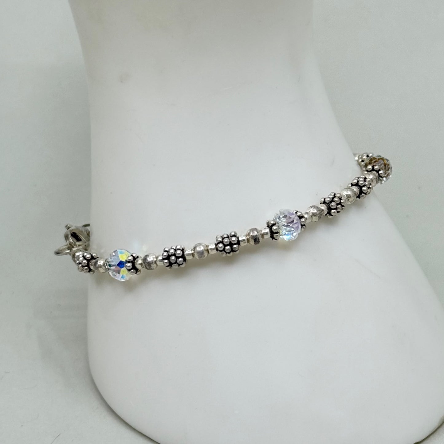 sterling silver AB bead bracelet - GM22