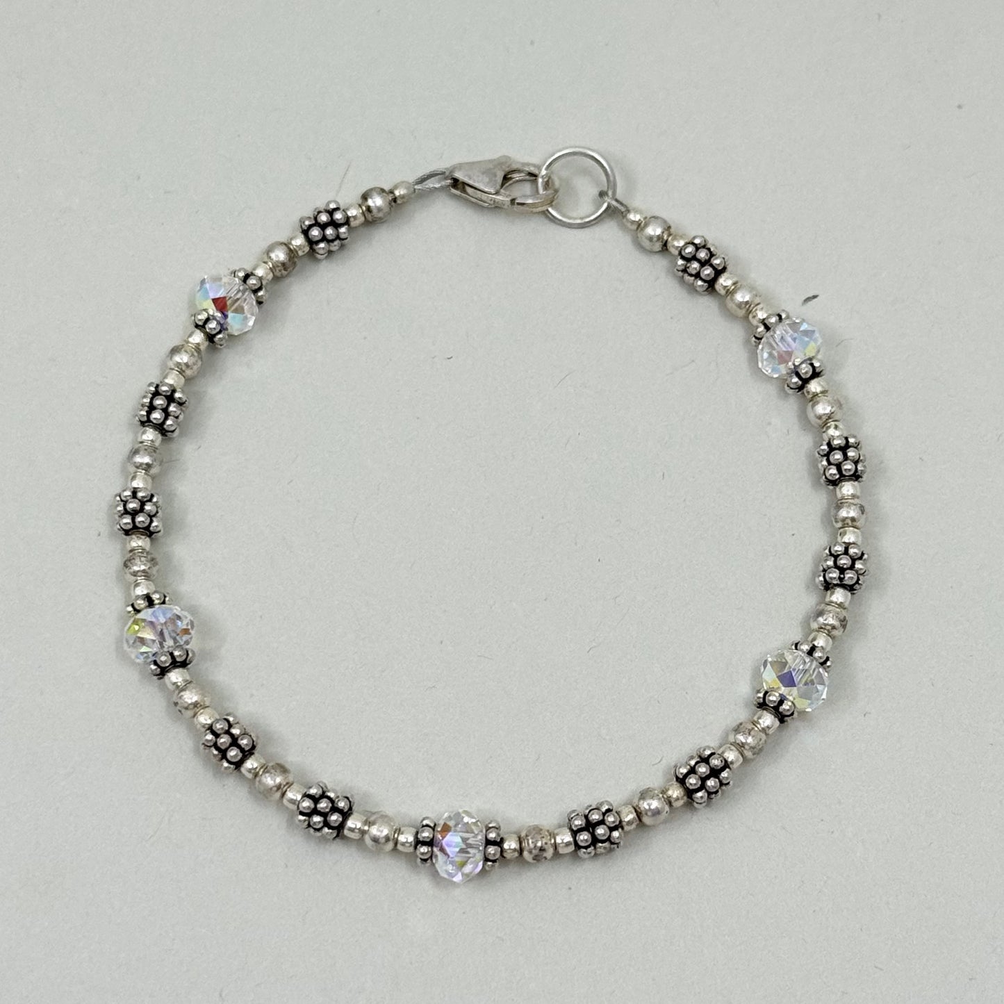 sterling silver AB bead bracelet - GM22