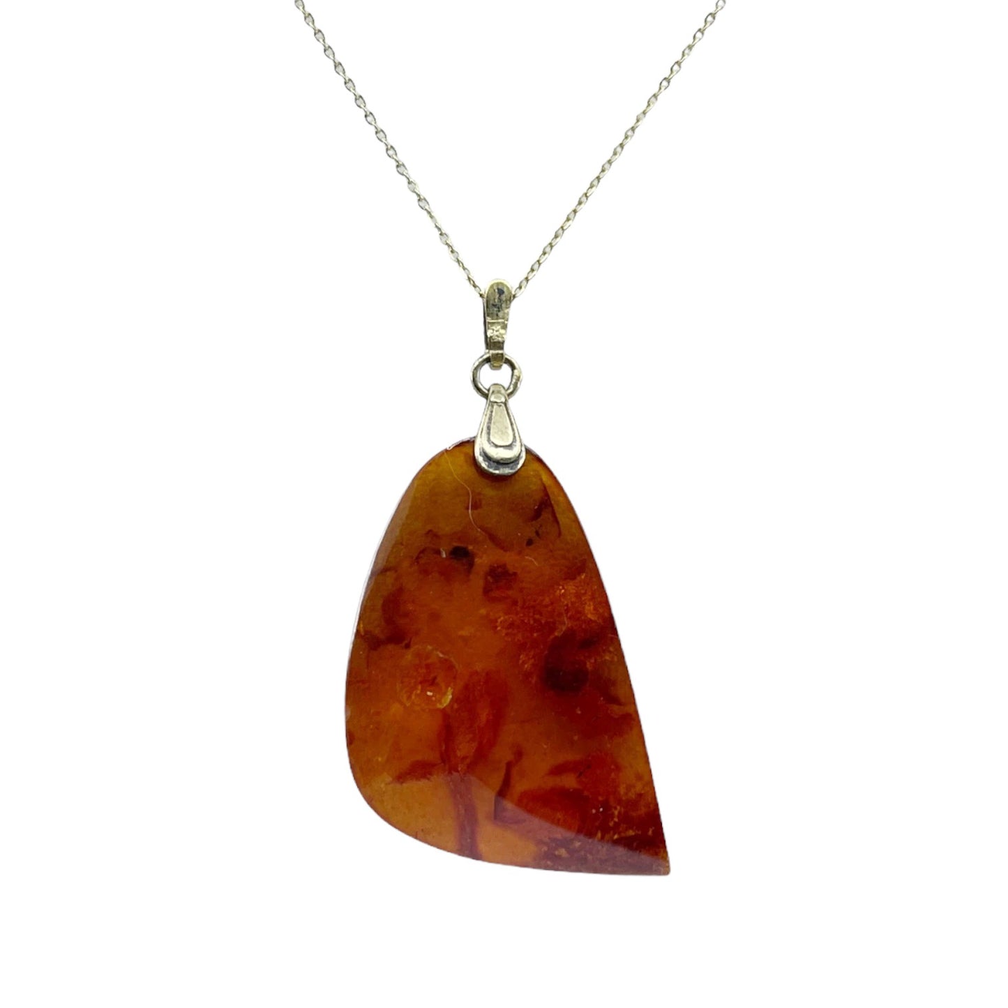 875 silver Russian baltic amber pendant - GM244