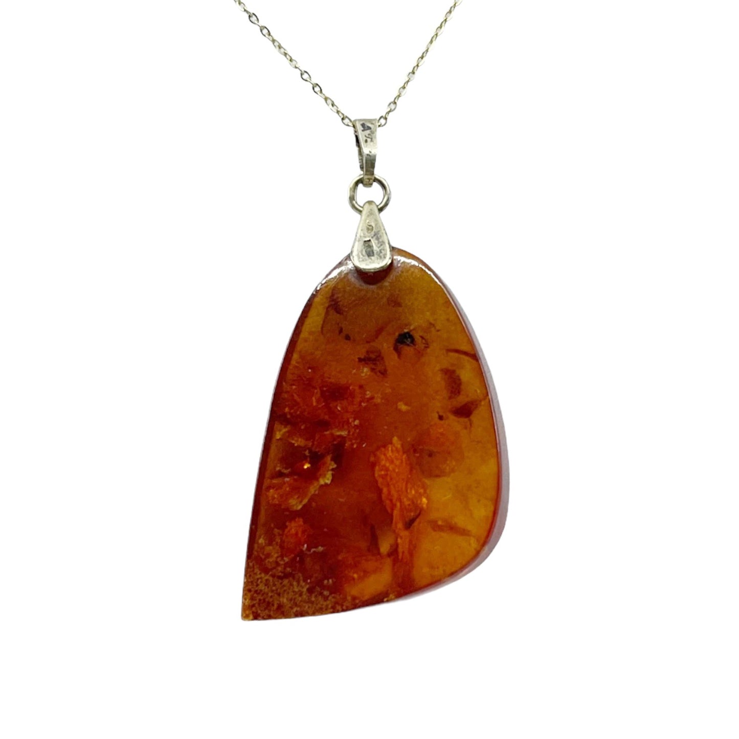 875 silver Russian baltic amber pendant - GM244