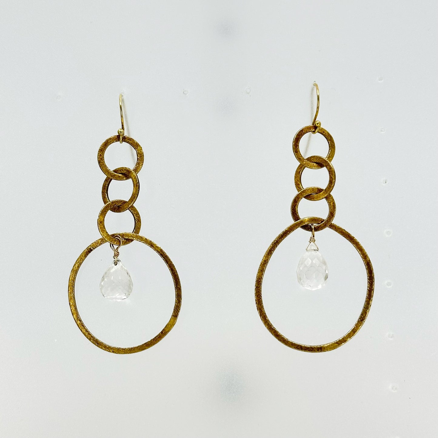 Gold Vermeil Sterling silver quartz briolette earrings - GM258