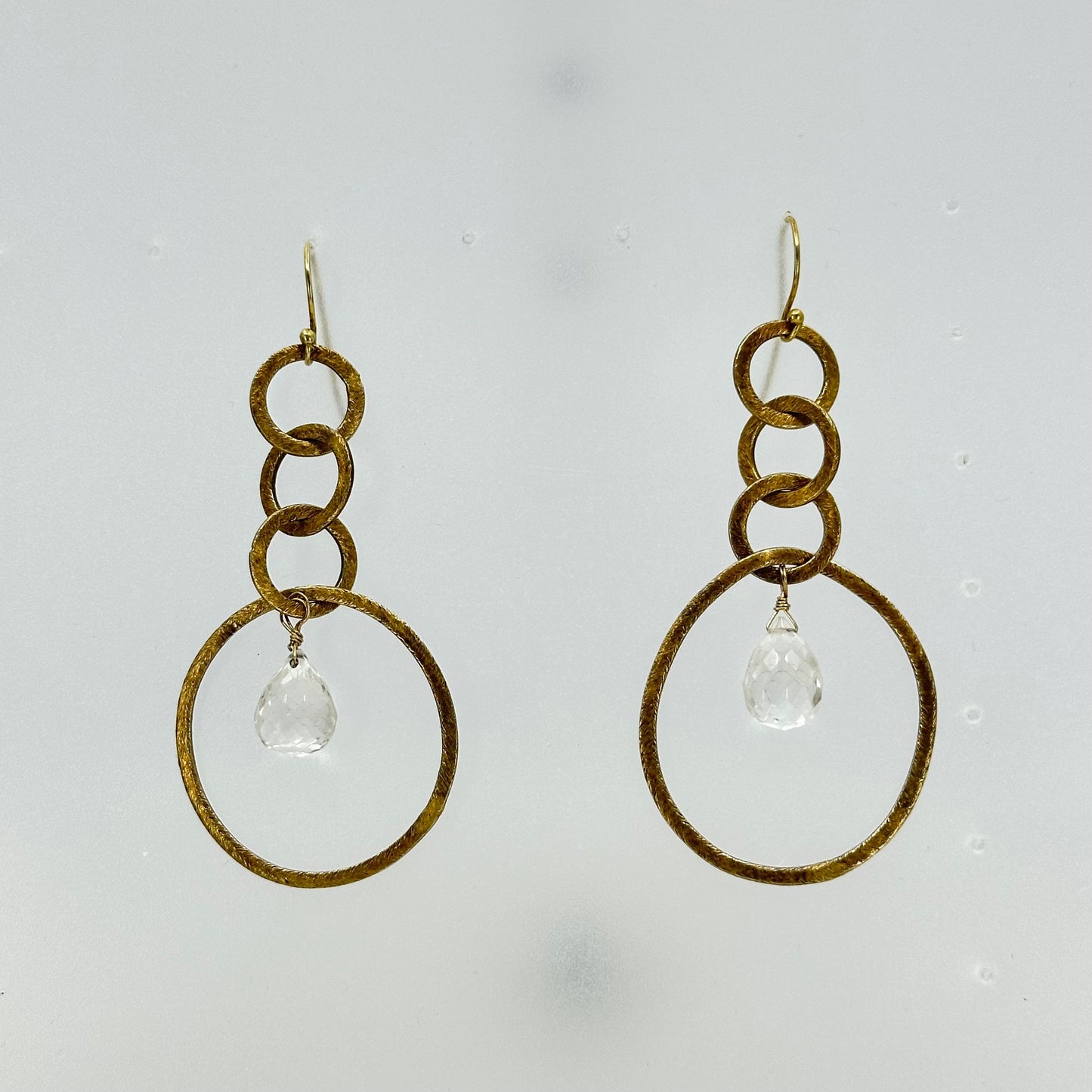 Gold Vermeil Sterling silver quartz briolette earrings - GM258